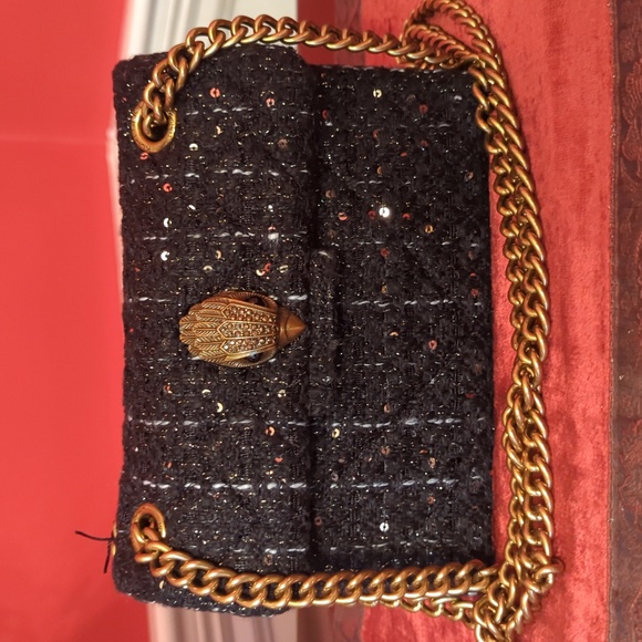Kurt Geiger Tweed Sequin Black two way bag - Picture 1 of 4